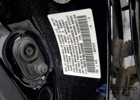 2020 Honda Civic Ex z USA, uszkodzony, nr VIN 19XFC1F36LE020998